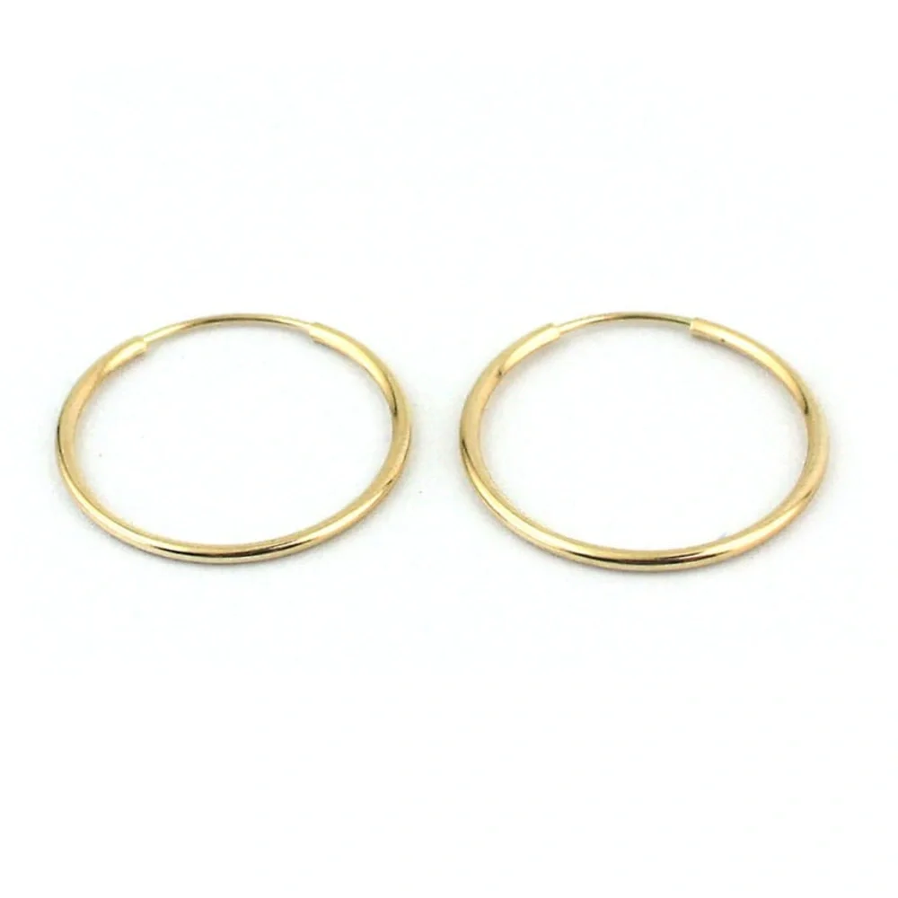 14K Gold Plated Large (4 cm) Hoop Earrings | Water Resistant & Rhodium Finish